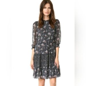Ulla Johnson Skye Floral Print Silk Dress